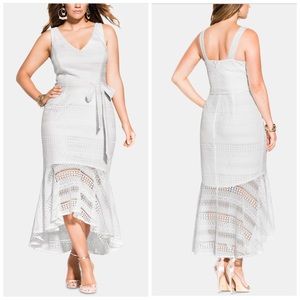 Size 14 & 16 City Chic White Lace Mermaid Dress